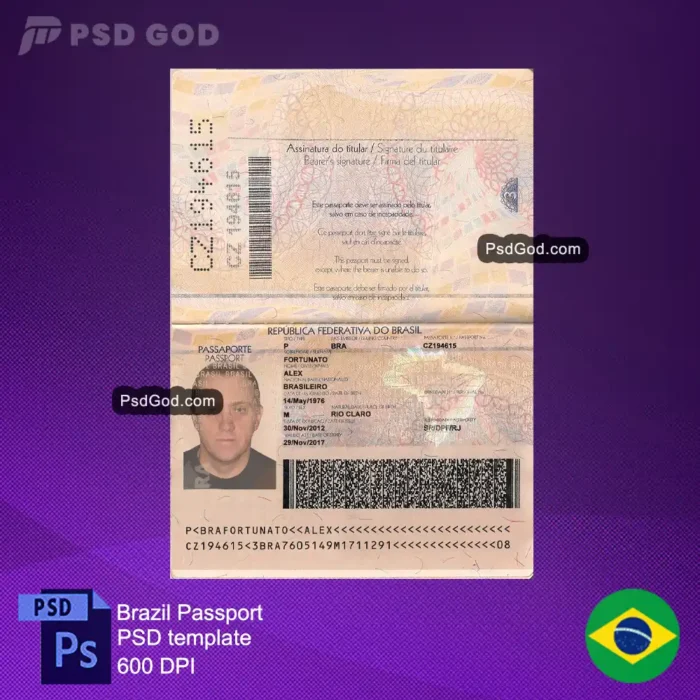 Buy fake Brazilian passport-Brazi fake passport psd template- brazil passport psd file-