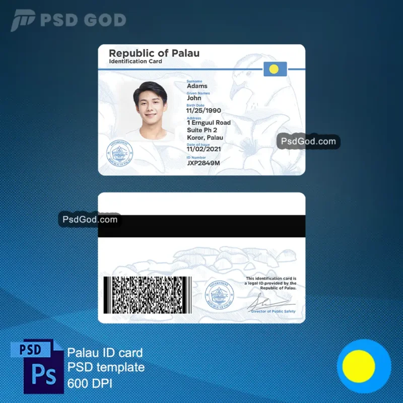 Palau fake ID card psd template - パラオの偽IDカードPSDテンプレート -buy Palau fake ID card vector