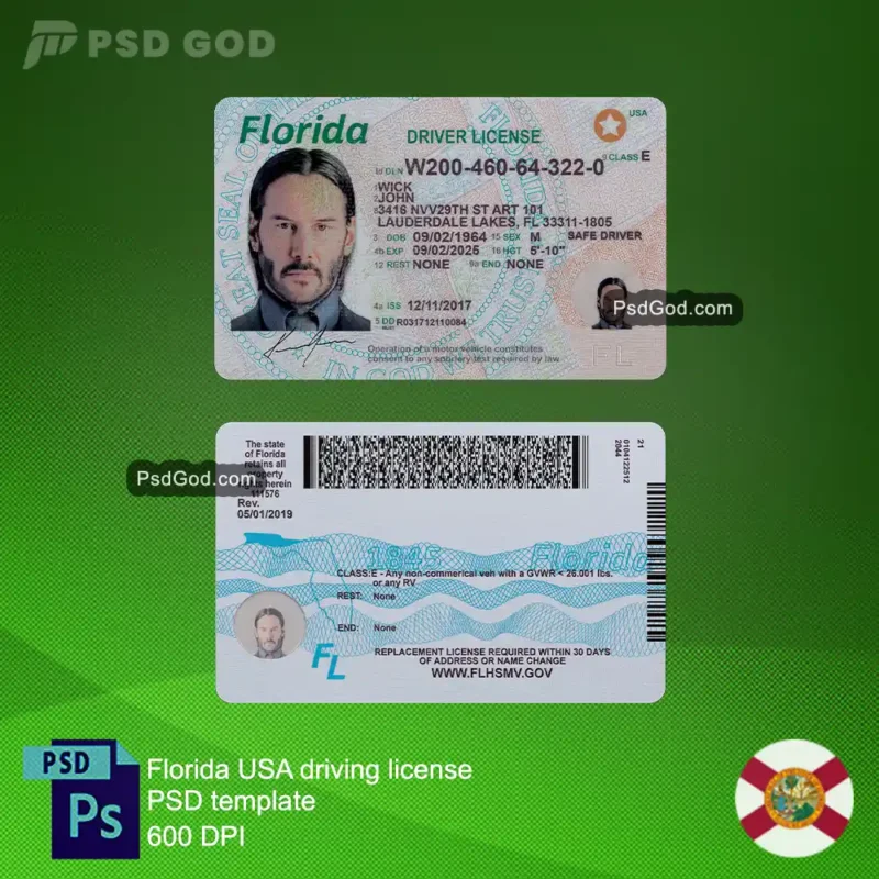 buy or download Florida USA fake driving license psd template - 购买或下载美国佛罗里达州假驾驶执照 PSD 模板 - Buy or download fake Floridian driving license - 购买或下载假佛罗里达驾驶执照